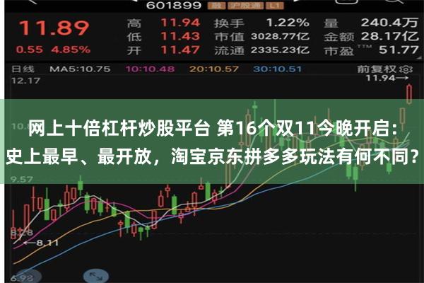 网上十倍杠杆炒股平台 第16个双11今晚开启：史上最早、最开放，淘宝京东拼多多玩法有何不同？