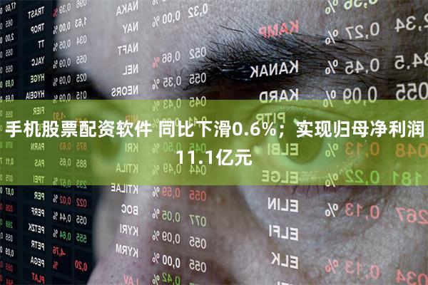 手机股票配资软件 同比下滑0.6%；实现归母净利润11.1亿元